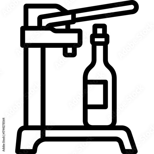 Wine bottles with corker outline icon vector