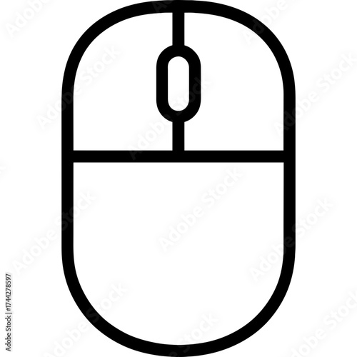 Computer mouse outline icon vector