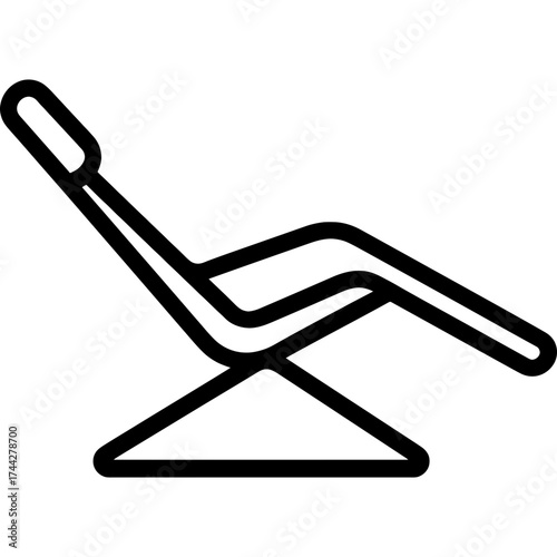 Relaxation lounge chair zero gravity outline icon vector