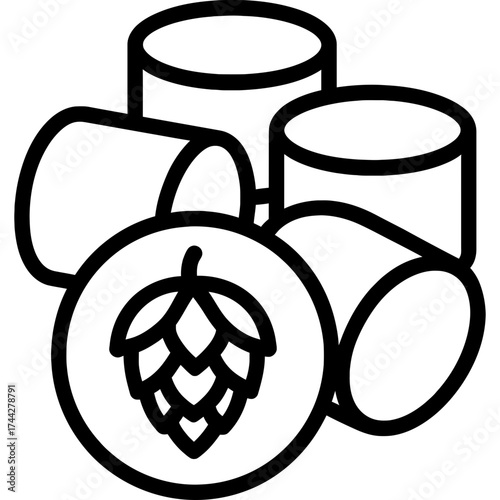 Hop pellets outline icon vector