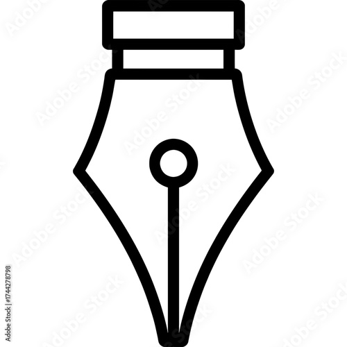 Calligraphy nib outline icon vector
