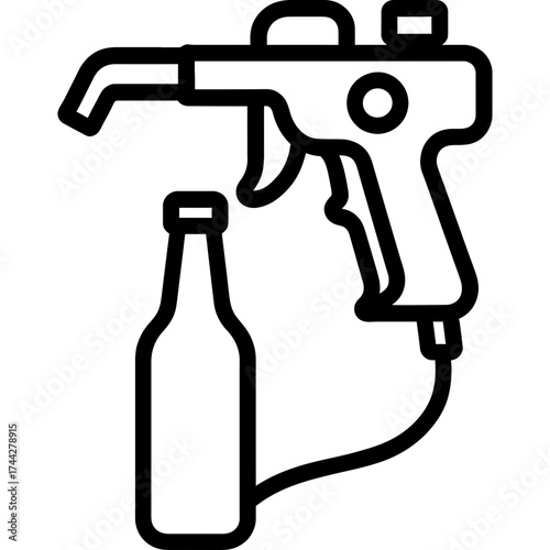 Beer gun outline icon vector