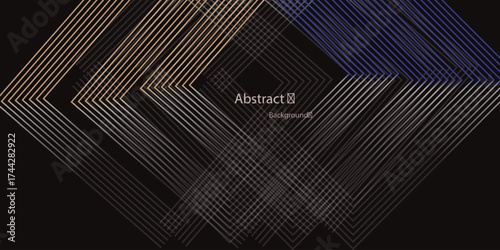 Abstract orange blue techno  background overlap layer on dark space with glowing lines decoration.