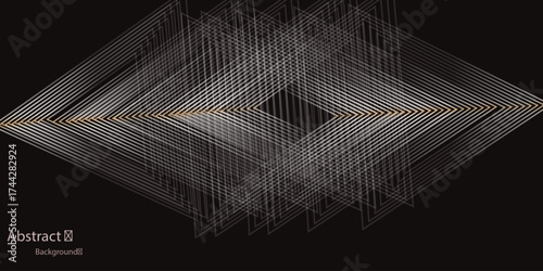 Abstract orange blue techno  background overlap layer on dark space with glowing lines decoration.