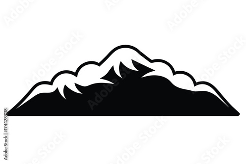snowdrift simple line art silhouette vector icon
