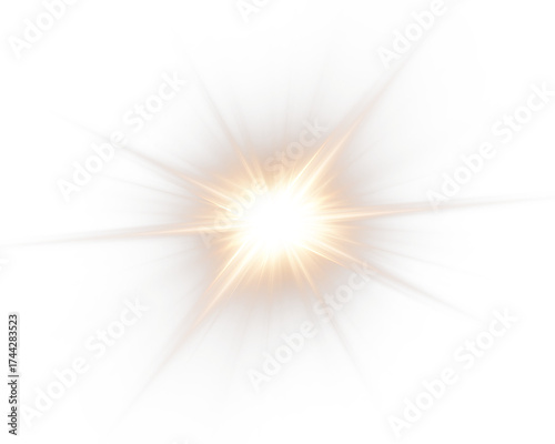 Glowing beams and sparkling lights with radiant energy.