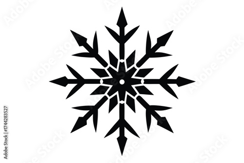 snowflake sparkle simple line art silhouette vector icon