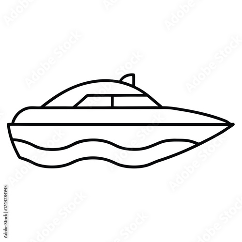 watercraft simple line art silhouette vector icon