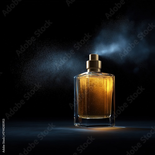 A spraying perfume isolated on a black background
