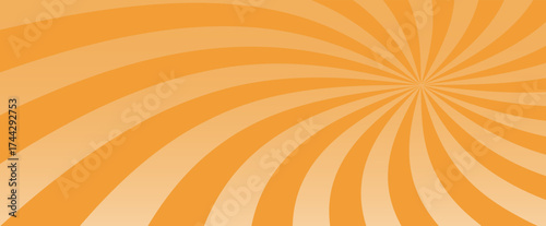 Swirl Groovy Starburst Set. Gradient Abstract retro vintage background pattern with radial rays. Rotating spiral stripes. Vector illustration. Simple Horizontal template. Not AI