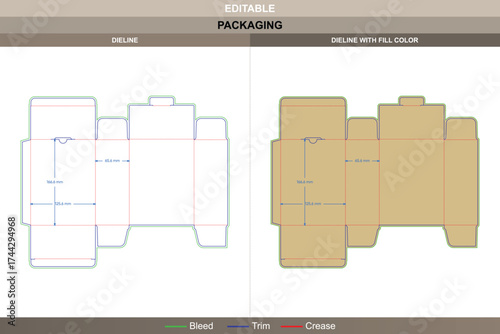 Tuck end boxes anti-deformation dieline, custom packaging template with structural folds and die line layout for professional product branding and secure shipping