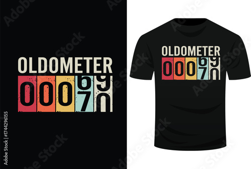 Funny 70 Years Old Oldometer Vintage 70th Birthday Odometer Svg Design