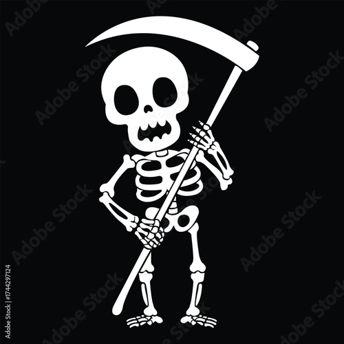 Halloween special funny scary skeleton silhouette design
