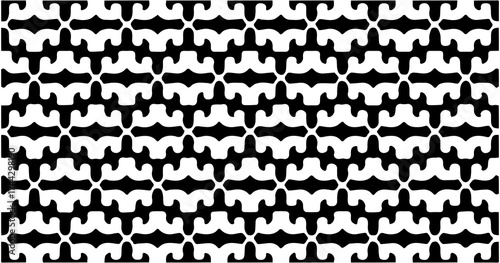 Abstract wavy black and white pattern with rhythmic repetition, creating a bold and dynamic visual effect for modern design backgrounds.
