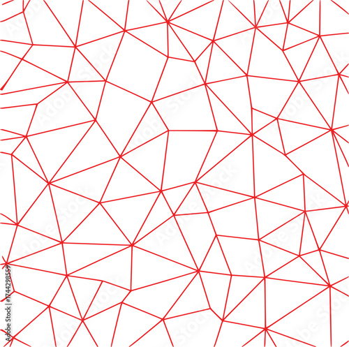 Abstract Red Geometric Network Pattern on White Background