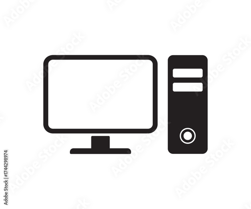 Vector desktop computer with monitor