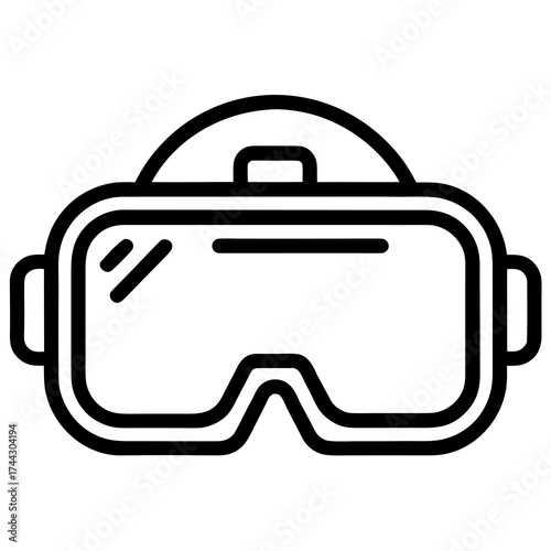 Virtual Reality Goggles Icon on White Background headset