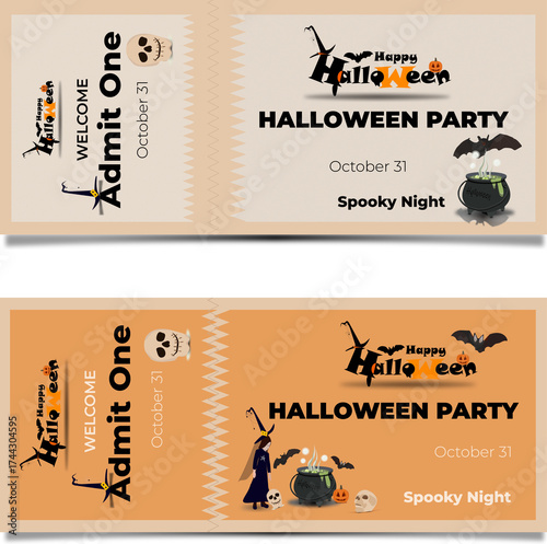 set of halloween banners