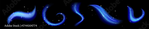 Blue ice air effect with glimmer light. Ice winter wind with swirl effect.