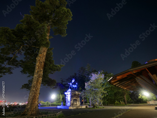 仙台城跡（本丸跡）の夜景【宮城県仙台市】
