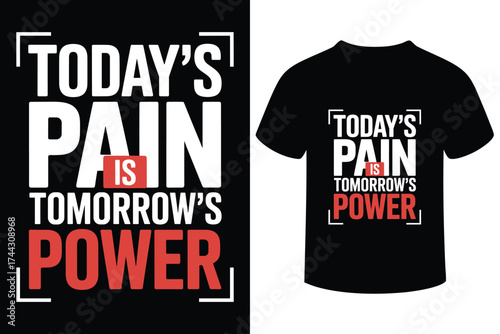 Motivational gym workout quote today s pain is tomorrow s power silhouette