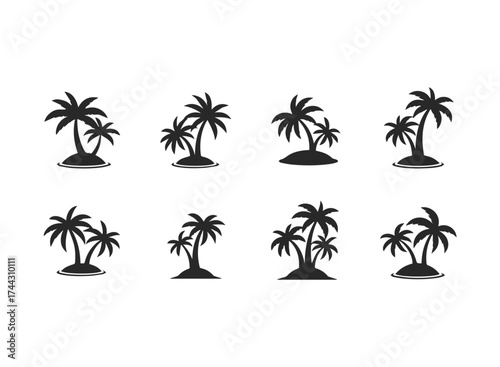 Collection of palm tree icons