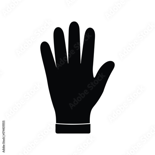 Glove Black Silhouette Vector Illustration