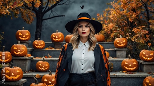halloween gir on halloween background, halloween scenery, scary halloween