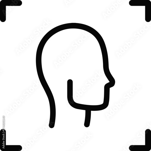Side face profile recognition icon