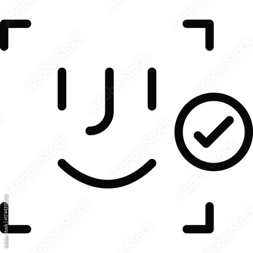 Face recognition success verification icon