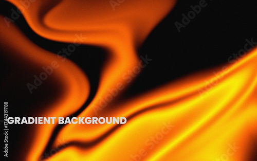 Abstract fiery orange and yellow gradient background with flowing shapes.