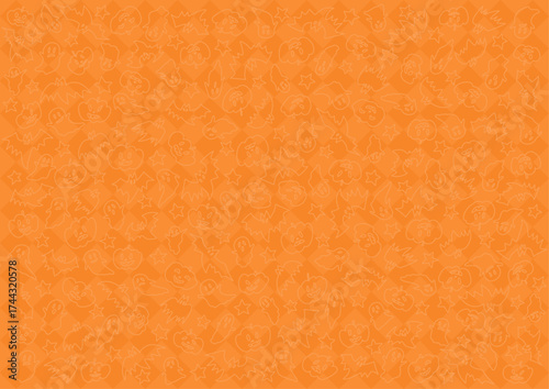 ハロウィンのかわいい背景模様イラスト