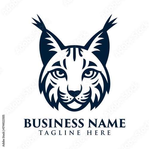 Wild Lynx Bobcat Head Face Logo Vectors Illustrations Logo