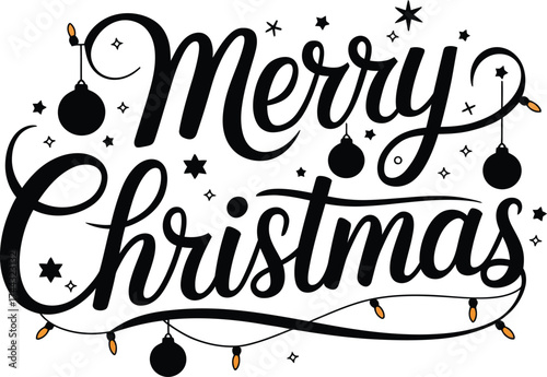 Merry Christmas creative Calligraphy design Vector illustration