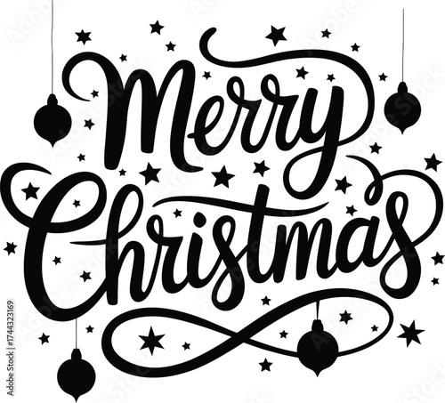 Merry Christmas creative Calligraphy design Vector illustration