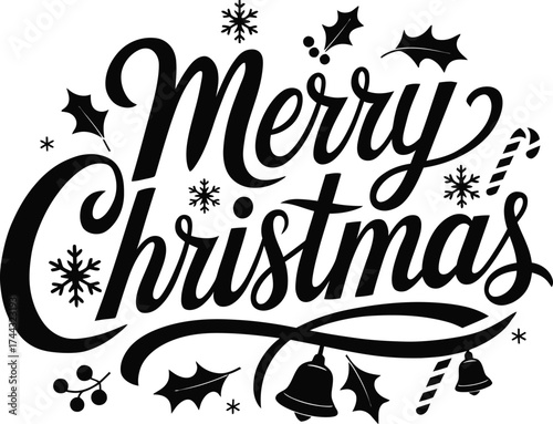 Merry Christmas creative Calligraphy design Vector illustration