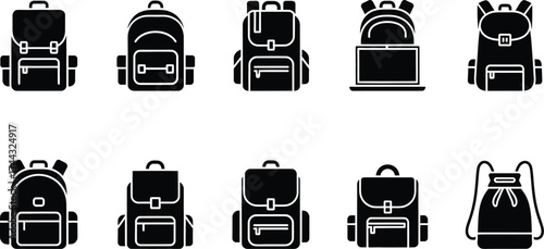 Backpack Vector Icon Pack silhouette