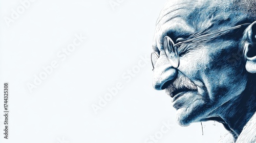 minimalist flyer template for 2nd october gandhi jayanti featuring mahatma gandhis profile and freedom theme