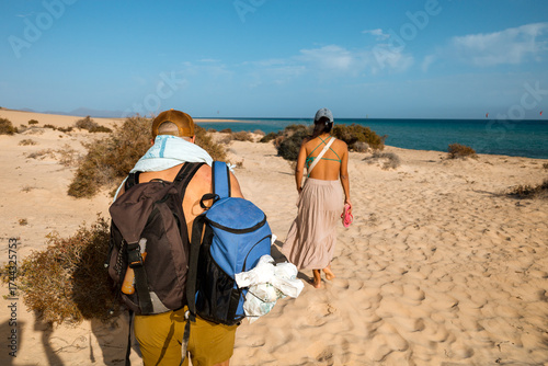 Beach Walk Amid Scenic Dunes