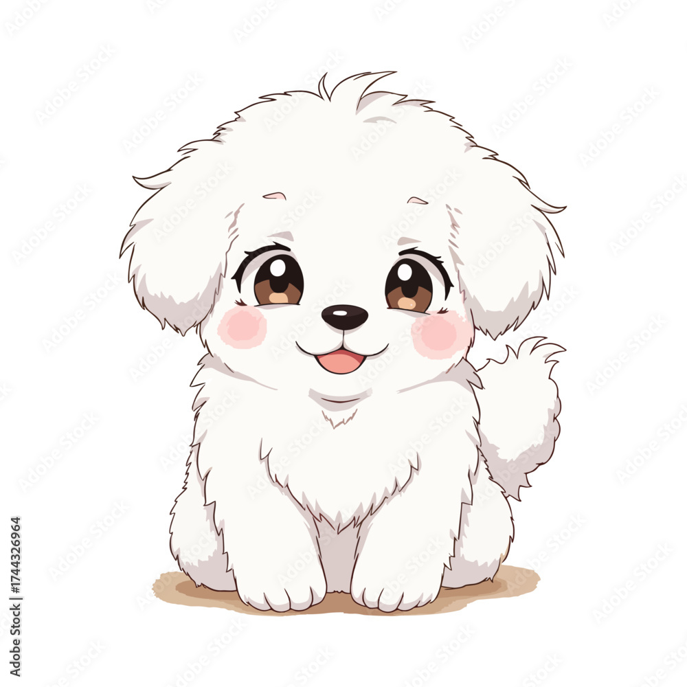 Fototapeta premium Cute Baby Brown Maltese Clipart 07