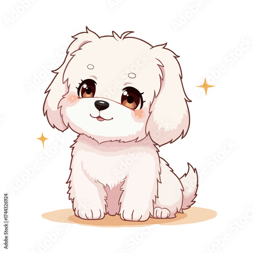 Cute Baby Brown Maltese Clipart 05
