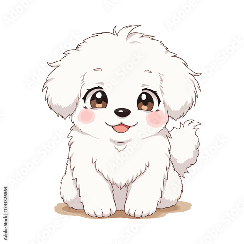Cute Baby Brown Maltese Clipart 07