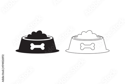 Minimal dog food bowls silhouette