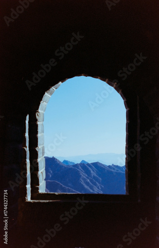 Mountain View from an Old Stone Window

