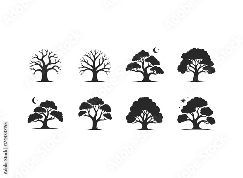 Collection of tree vector icons