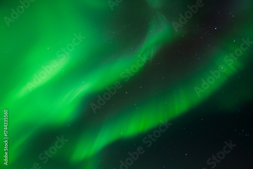 Aurora borealis Northern Lights fully covered the sky. Lapland amazing scenery
