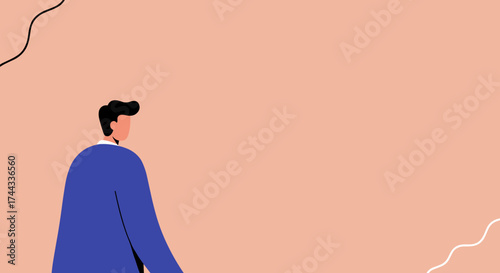 Focused professional in modern illustration Business corporate progress looking forward