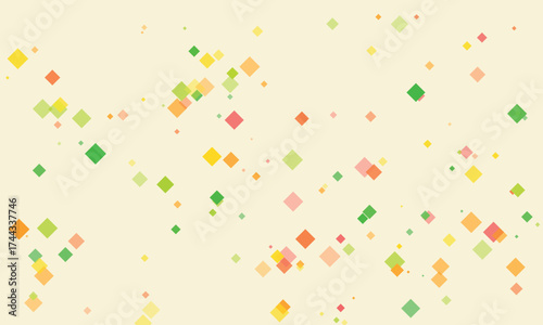 Colorful geometric shapes background with overlapping squares in pastel tones