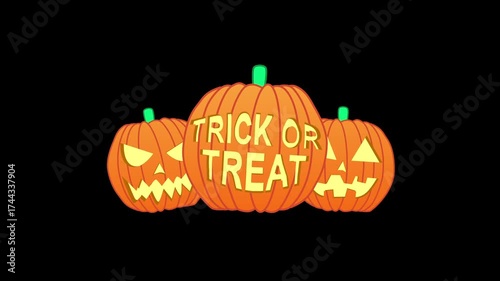 Wallpaper Mural Halloween pumpkins with trick or treat text. Torontodigital.ca