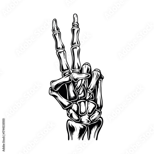 Abstract colorful human hand vector illustration with x-ray style bones and paint splash background
